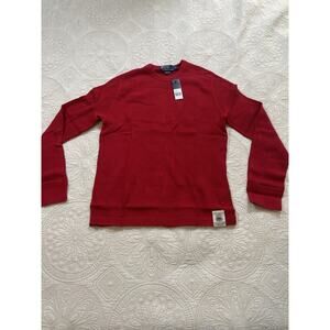 Polo Ralph Lauren Men's Thermal Long Sleeve Shirt Red Waffle Knit Size Large NWT